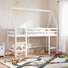 vidaXL Loft Bed with Ladder and Roof without Mattress White 80x200 cm