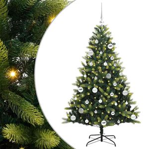 vidaXL Artificial Hinged Christmas Tree 150 LEDs Green 150 cm