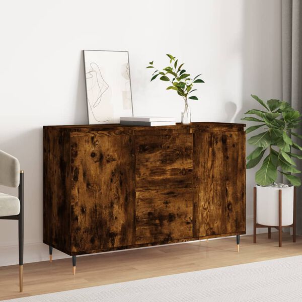 vidaXL Sideboard Smoked Oak 101.5x35x70 cm Engineered Wood