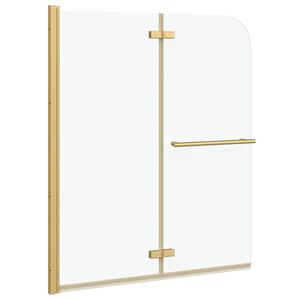 vidaXL Shower Enclosure Transparent and Gold 120 x 140 cm