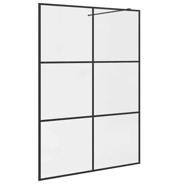 vidaXL Walk-in Shower Wall with Clear ESG Glass 140x195 cm Black