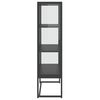 vidaXL Highboard Anthracite 80x35x135 cm Steel and Tempered Glass