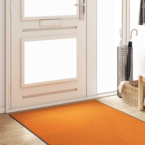 vidaXL Doormat Other Orange and Black 120 x 300 cm Polyamide and PVC