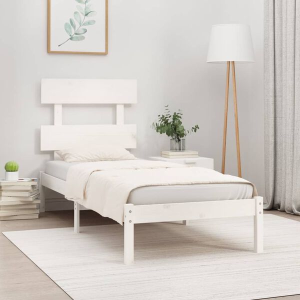 vidaXL Bed Frame without Mattress White 90x200 cm Solid Wood