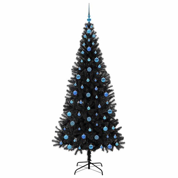 vidaXL Christmas Tree with 300 LEDs with Stand Black 210 cm PVC