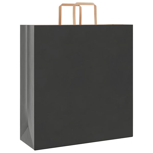 vidaXL Paper Bags 50 pcs with Handles Black 45x17x48 cm