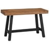 vidaXL Bench | Brown and black | Solid teak wood | 110 cm | Durable | Bench