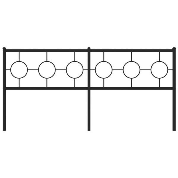 vidaXL Metal Headboard Black 180 cm
