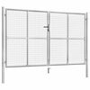 vidaXL Garden Gate Galvanised Steel 306x200 cm Silver