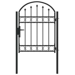 vidaXL Fence Gate ASSEN 100 x 125 cm Powder-Coated Steel Grey Lockable