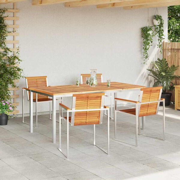 vidaXL Garden Dining Set 5 pcs Solid Wood Acacia