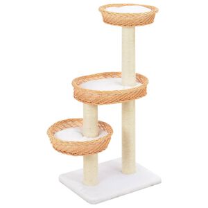 vidaXL Cat Tree | Natural | Willow, Sisal, Plush | Medium | Nice Look | Cat Tree