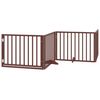 vidaXL Dog Gate with Door Foldable 6 Panels Brown 480 cm Poplar Wood
