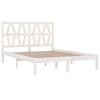 vidaXL Bed Frame without Mattress White Solid Wood Super King