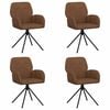 vidaXL Swivel Dining Chairs 4 pcs Faux Suede Leather Brown