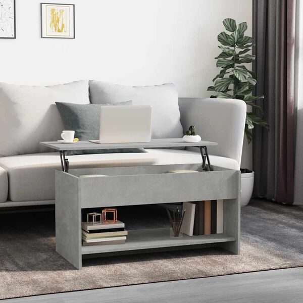 vidaXL Coffee Table Concrete Grey 102x50x52,5 cm Engineered Wood