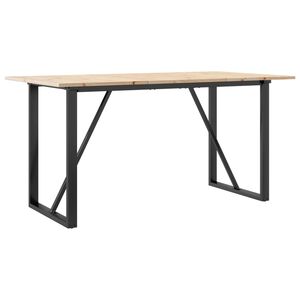 vidaXL Dining Table O-Frame 160x80x75 cm Solid Wood Pine and Steel