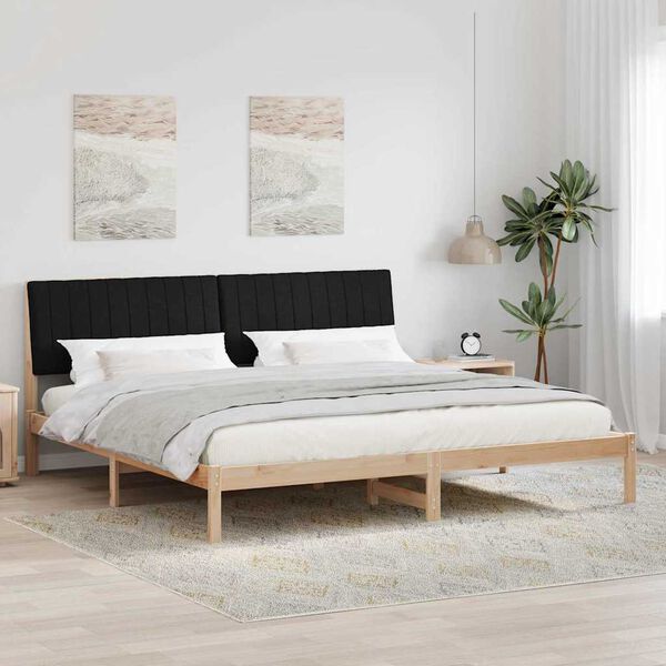 vidaXL Bed Frame with Headboard Brown 200 x 200 cm Solid Pine Wood