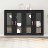 vidaXL Wall Cabinets 2 pcs Black Oak 69.5 x 34 x 90 cm Engineered Wood