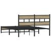 vidaXL Metal Bed Frame without Mattress Sonoma Oak 140x200 cm