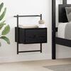vidaXL Bedside Cabinet Black Oak 35 x 30 x 51 cm Engineered Wood