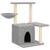 vidaXL Cat Tree with Sisal Scratching Posts Light Grey 83 cm