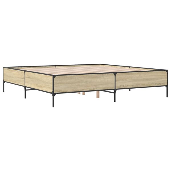 vidaXL Bed Frame without Mattress Sonoma Oak 200x200 cm