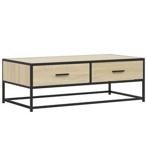 vidaXL Coffee Table Sonoma Oak 100x50x35 cm Engineered Wood and Metal