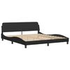 vidaXL Bed Frame without Mattress "Zadar" Black 180x200 cm Super King Faux Leather