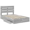 vidaXL Storage Bed Grey Sonoma 135 x 190 cm Engineered Wood