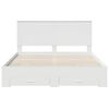 vidaXL Bed Frame with Headboard White 160 x 200 cm Engineered Wood