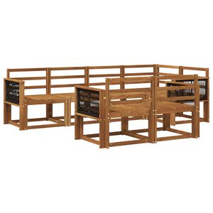 vidaXL Outdoor Sofa Set 7 pcs Natural Solid Acacia Wood