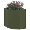 vidaXL Corner Planter Olive green 30 x 30 x 35 cm Steel