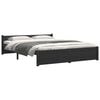 vidaXL Bed Frame without Mattress Black Solid Wood 135x190 cm Double Double