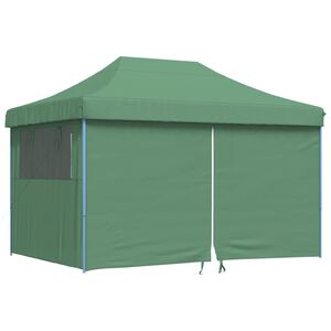 vidaXL Foldable Party Tent Pop-Up with 4 Sidewalls Green