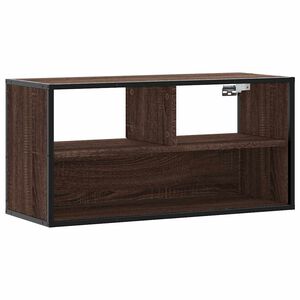 vidaXL TV Cabinet Brown Oak 80x31x39.5 cm Engineered Wood and Metal