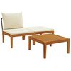 vidaXL 3 pcs Garden Lounge Set with Cushions Solid Acacia Wood & Rope