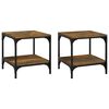 vidaXL Side Tables 2 pcs Smoked Oak 40x40x40 cm Engineered Wood