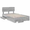 vidaXL Bed Frame with Drawer Grey Sonoma 120 x 200 cm Engineered Wood