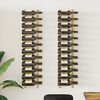 vidaXL Wall Mounted Wine Rack for 24 Bottles 2 pcs Gold Iron