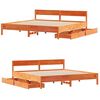 vidaXL Bed Frame without Mattress Wax Brown 180x200 cm Super King Solid Wood Pine