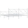 vidaXL Metal Bed Frame without Mattress with Footboard White 193x203cm