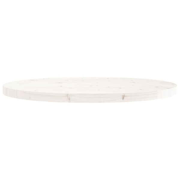 vidaXL Table Top Round White &Oslash;80x3 cm Solid Wood Pine