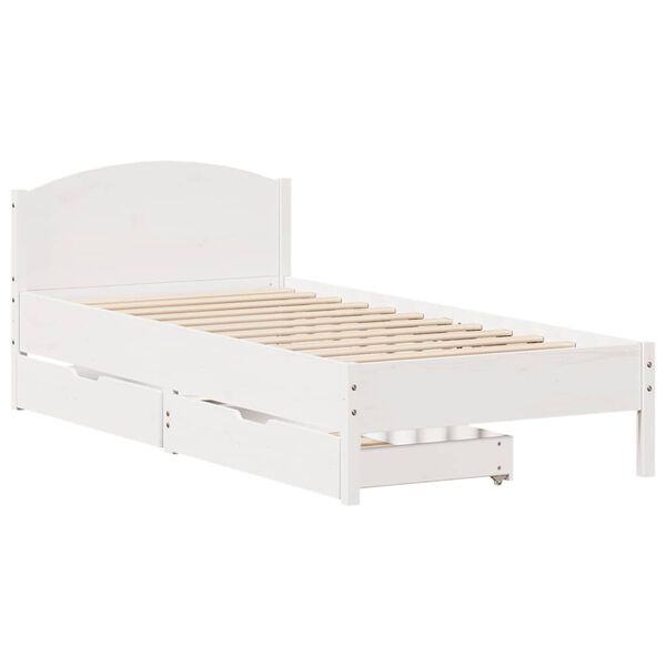 vidaXL Bed Frame without Mattress White 90x200 cm Solid Wood Pine