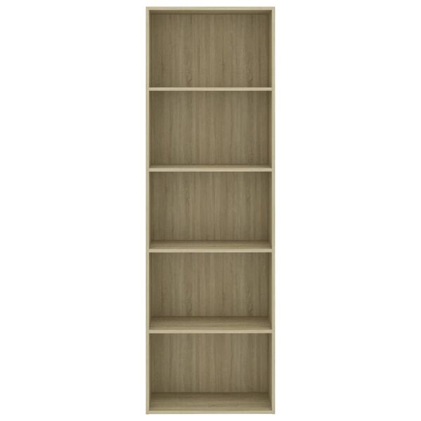 vidaXL 5-Tier Book Cabinet Sonoma Oak 60x30x189 cm Engineered Wood