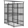 vidaXL Outdoor Dog Kennel with Roof Steel 1.84 m&sup2;