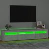 vidaXL TV Cabinet with LED Lights Concrete Grey 195x35x40 cm