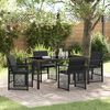 vidaXL Garden Dining Set 5 pcs Black Poly Rattan