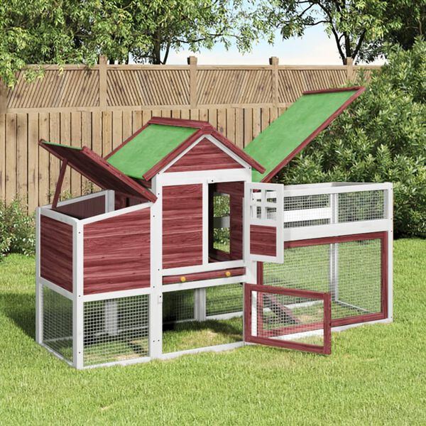vidaXL Chicken Coop Mocha 186.5x58.5x113 cm Solid Wood Pine