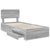 vidaXL Bed Frame with Drawer Grey Sonoma 100 x 200 cm Engineered Wood